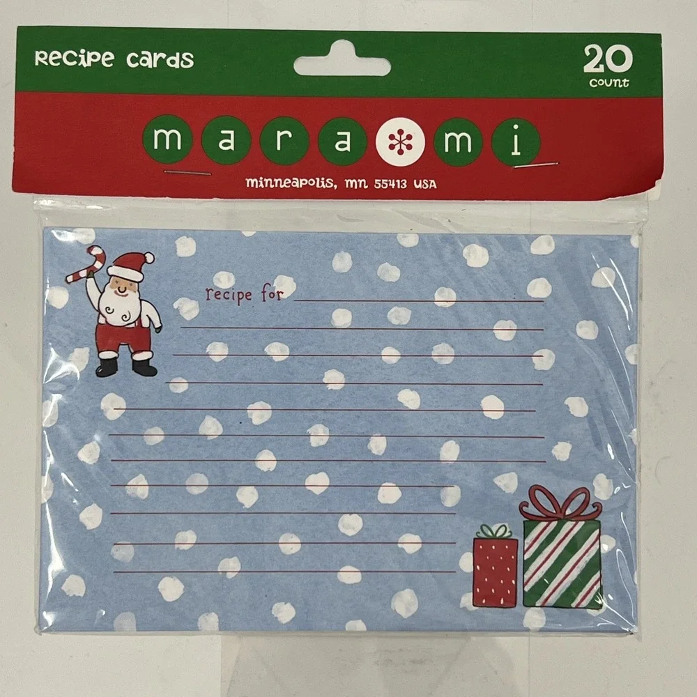 Vintage Mara Mi Santa Christmas Blank Recipe Cards‎ 20 Double Sided